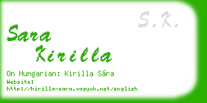 sara kirilla business card